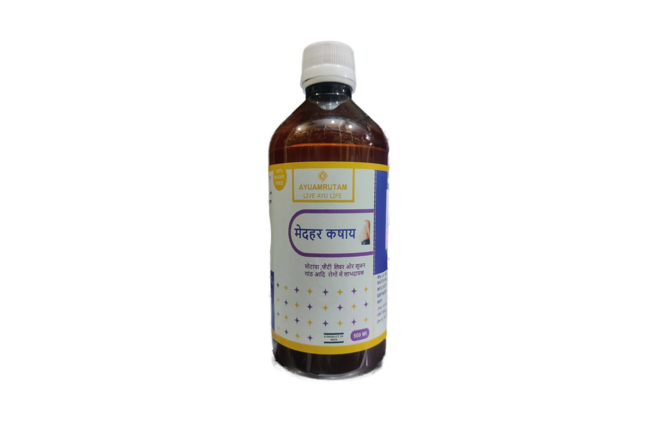 Ayuamrutam Medhar Kashay 500ml bottle – Ayurvedic kadha for liver and metabolism