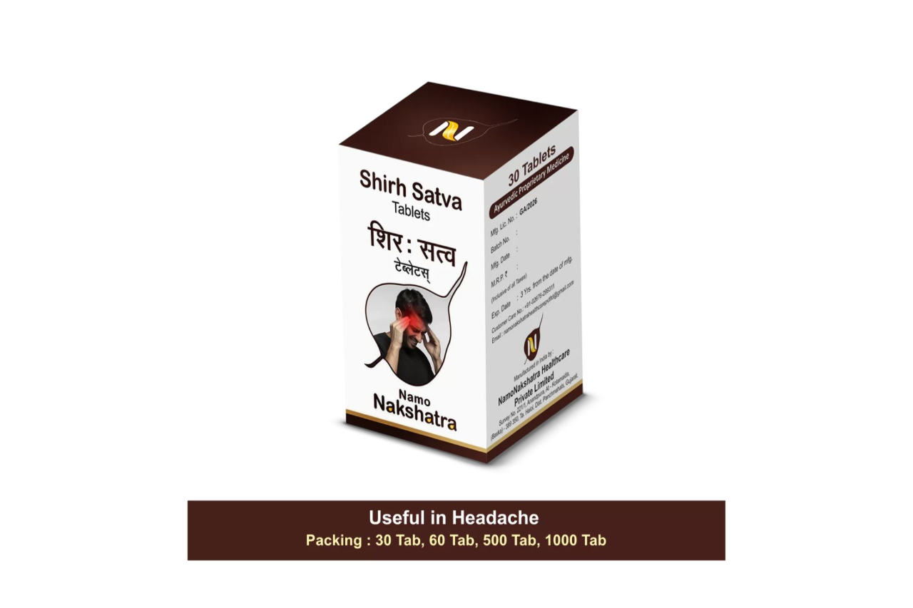 Namo Nakshatra Shirh Satva Tablets, 30 tablets – Ayurvedic medicine for headache
